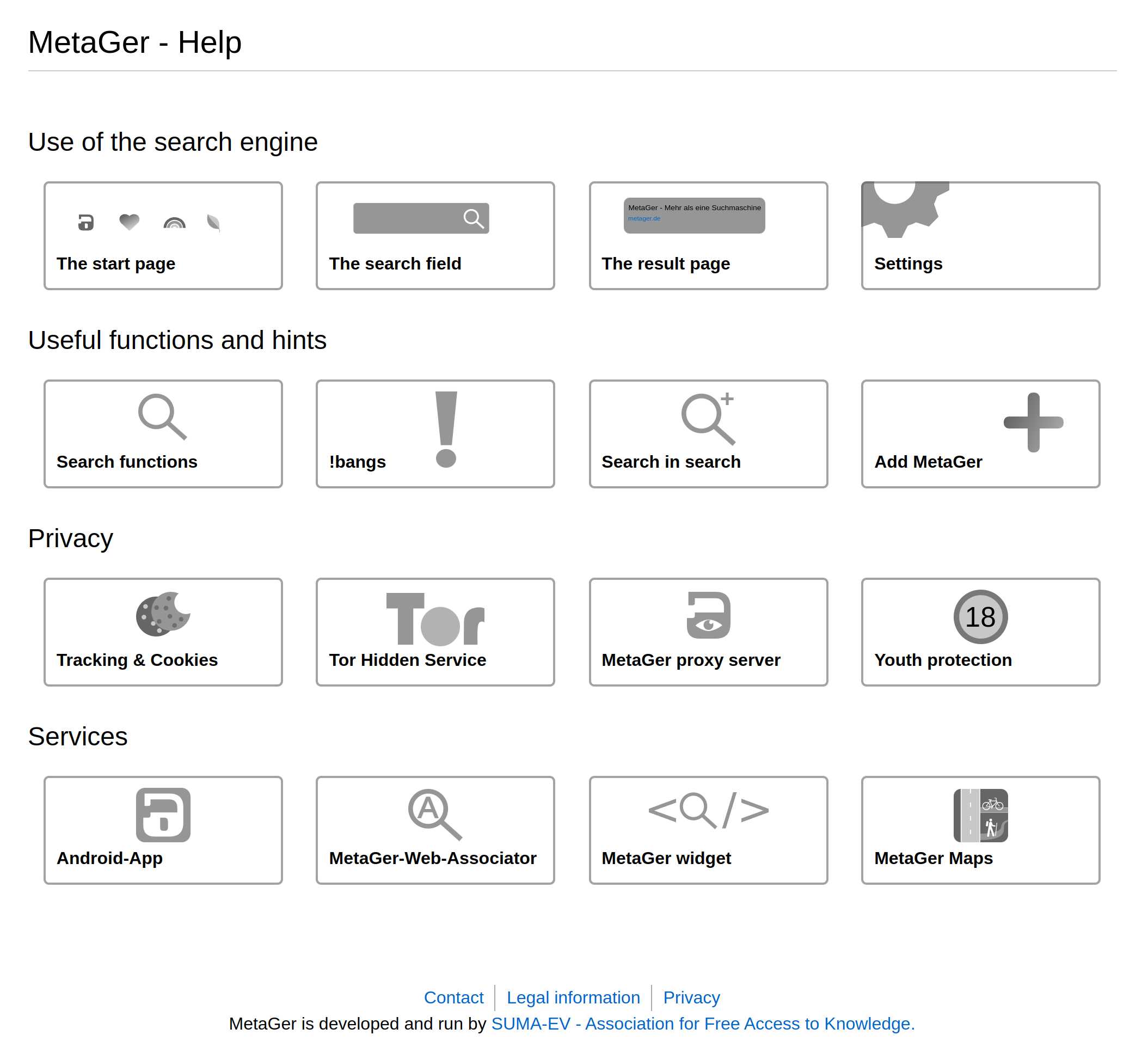 MetaGer help page